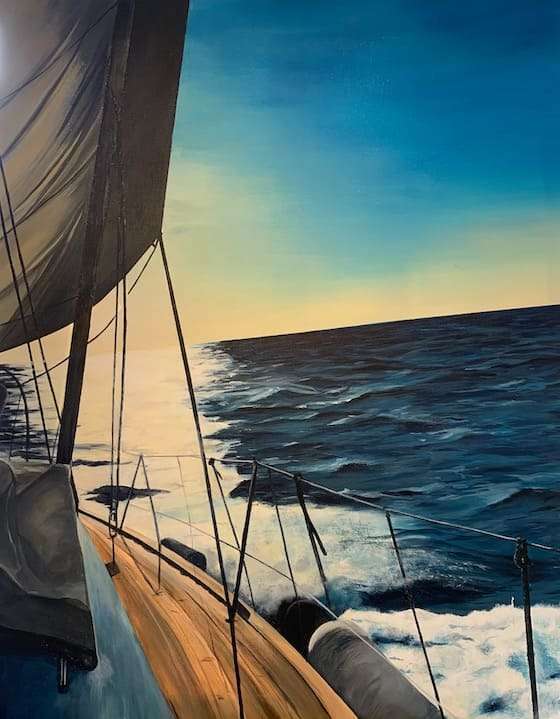 Segelschiff blau